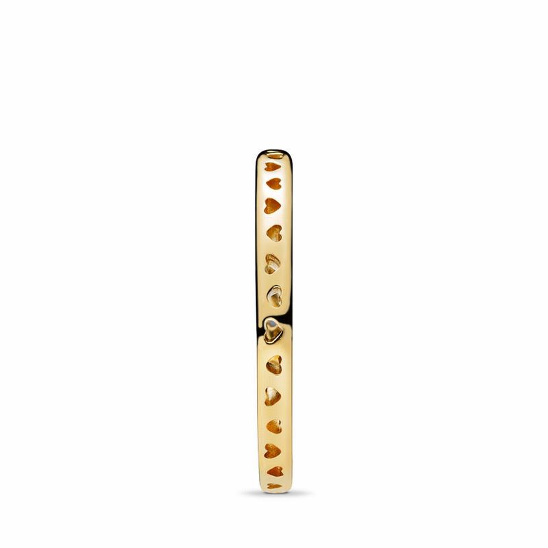 Pandora Shine™ Signature Hearts Stackable Ring Gold Egypt CG8529160